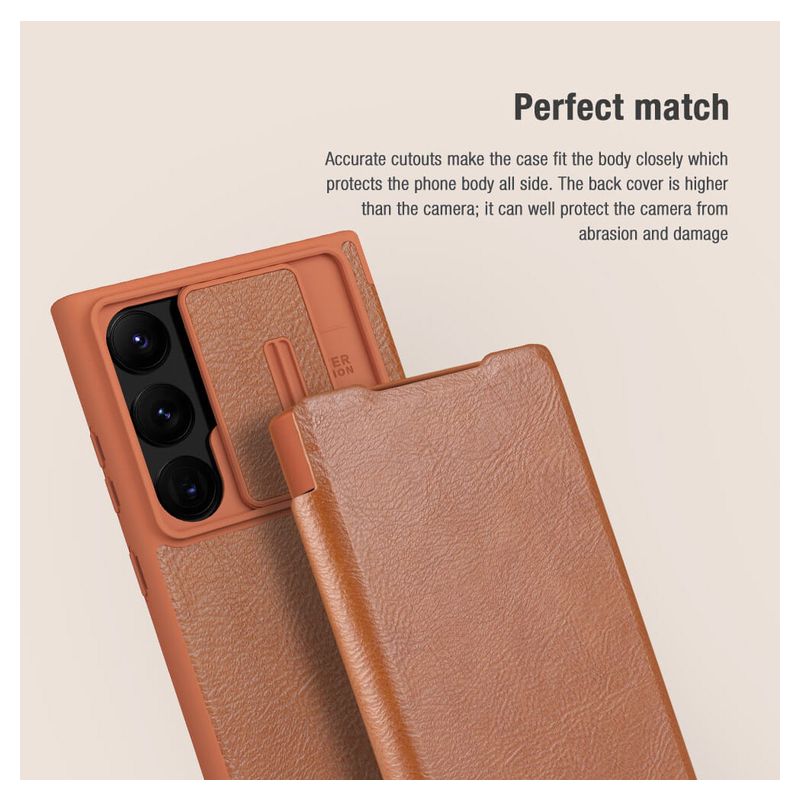 Maskica Nillkin Qin Pro Leather za Samsung Galaxy S23 Ultra crna