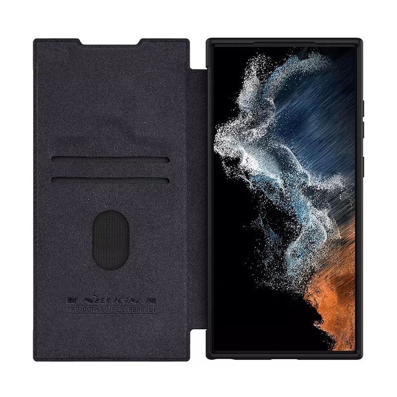 Maskica Nillkin Qin Pro Leather za Samsung Galaxy S23 Ultra crna