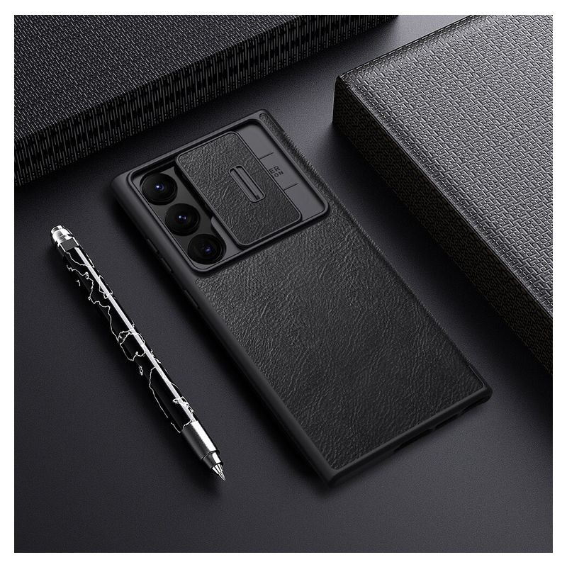 Maskica Nillkin Qin Pro Leather za Samsung Galaxy S23 Ultra crna