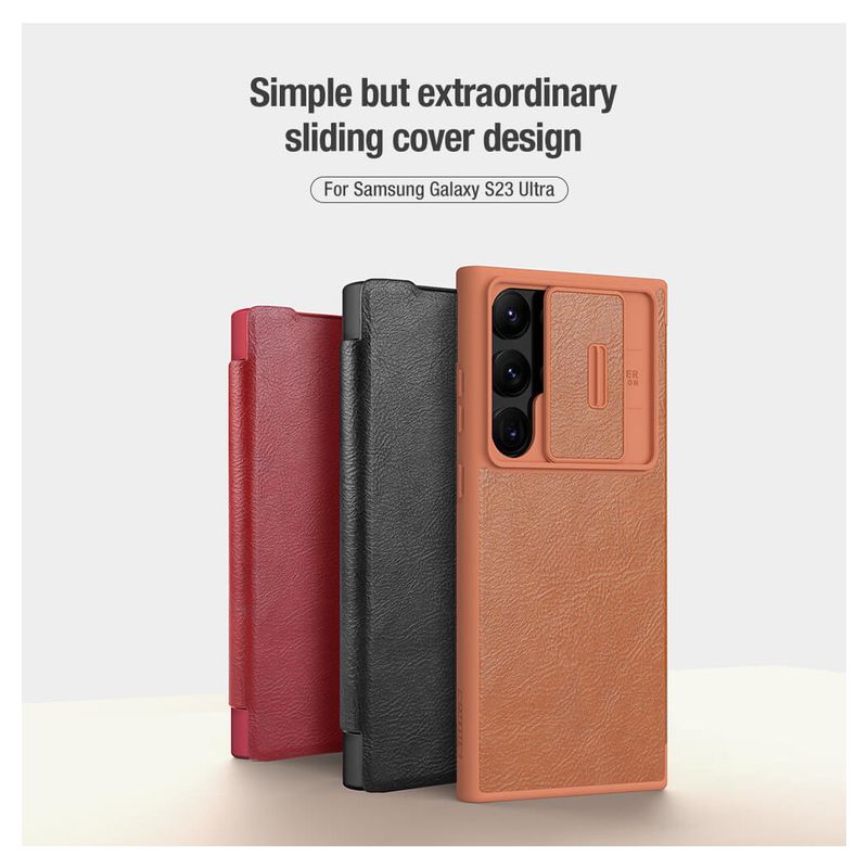 Maskica Nillkin Qin Pro Leather za Samsung Galaxy S23 Ultra crna