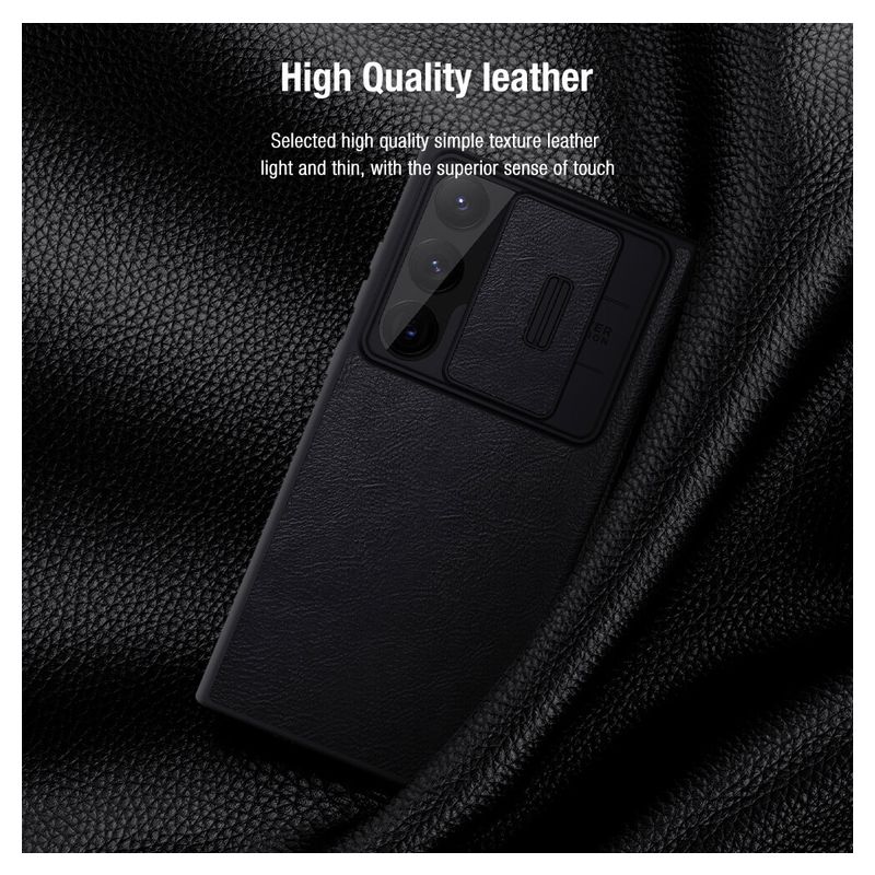 Maskica Nillkin Qin Pro Leather za Samsung Galaxy S23 Ultra crna