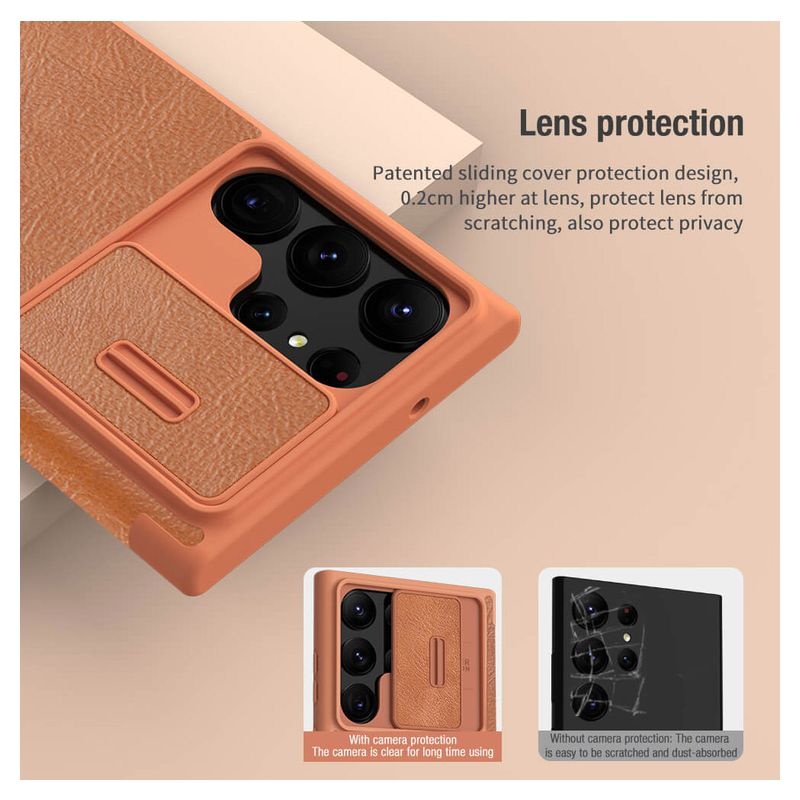 Maskica Nillkin Qin Pro Leather za Samsung Galaxy S23 Ultra crna