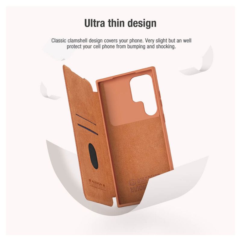 Maskica Nillkin Qin Pro Leather za Samsung Galaxy S23 Ultra crna