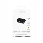 Auto Punjac Puro Mini 1USB-A+1USB-C 30W crni - Slika 3
