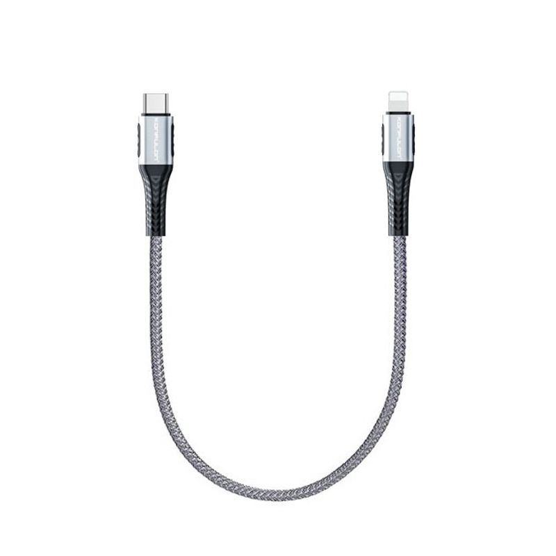 Data kabl KONFULON DC36 PD 20W Super Fast Charge Type C na lighting sivi 0.2m