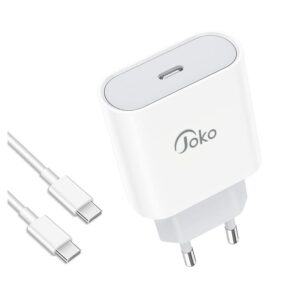 Kucni punjac KONFULON JK78 PD 20W Fast Charge sa PX12 60W kablom Type C na Type C beli
