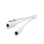 Adapter Aux 3.5mm na 2x 3.5mm MH028 beli