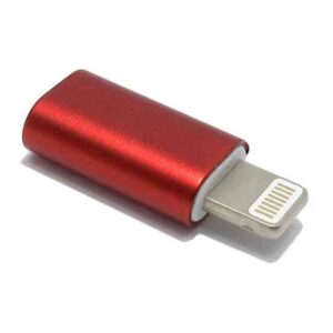 Adapter metalni sa micro na Iphone 5G/5S/SE/6G/6S/6 Plus crveni