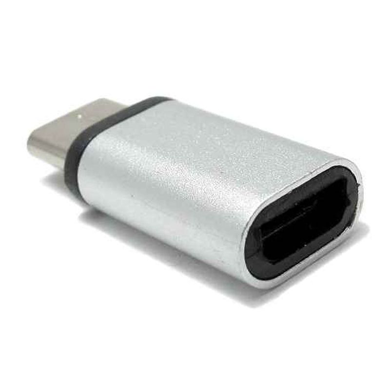 Adapter metalni sa micro na type C srebrni