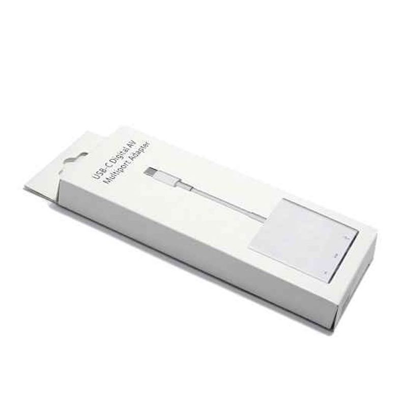 Adapter Type C na USB/HDMI/Type C srebrno-beli AAA