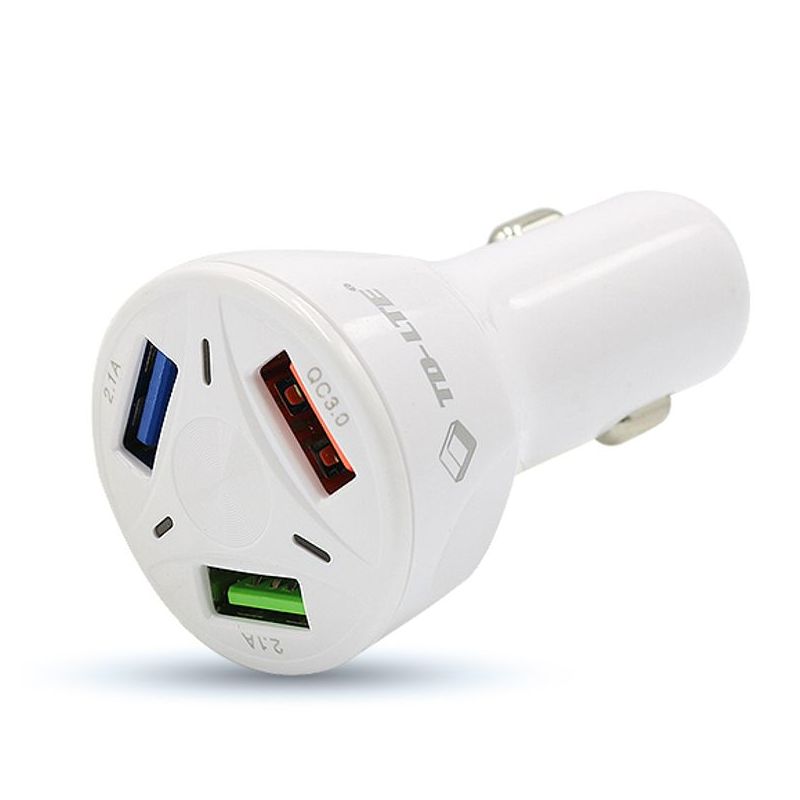 Auto punjac Comicell TD-FC80 3xUSB 5V/7A FAST QC 3.0 microUSB beli