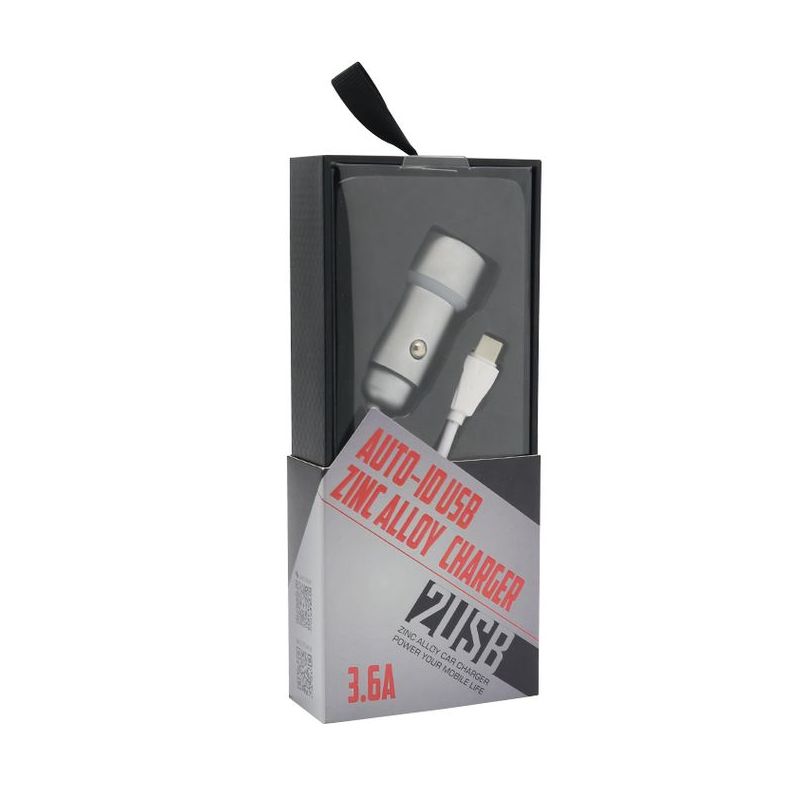 Auto punjac LDNIO C302 2xUSB 5V/3.6A Type C srebrni