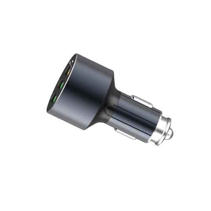 Auto punjac LDNIO C703Q 3xUSB 5V/3A FAST QC 3.0 Type C sivi
