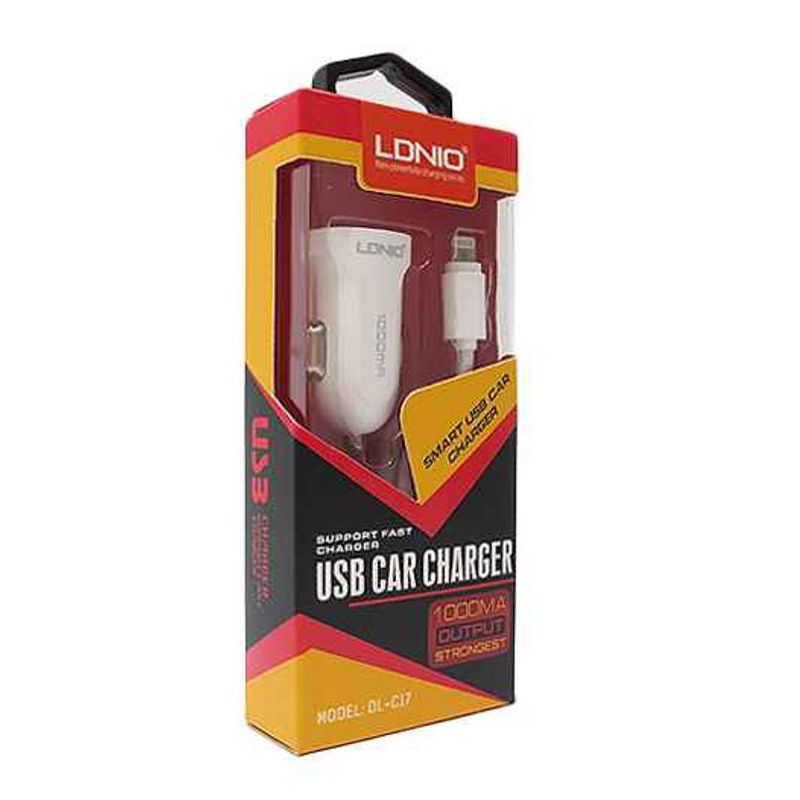 Auto punjac LDNIO DL-C17 USB 5V/1A za Iphone lightning beli