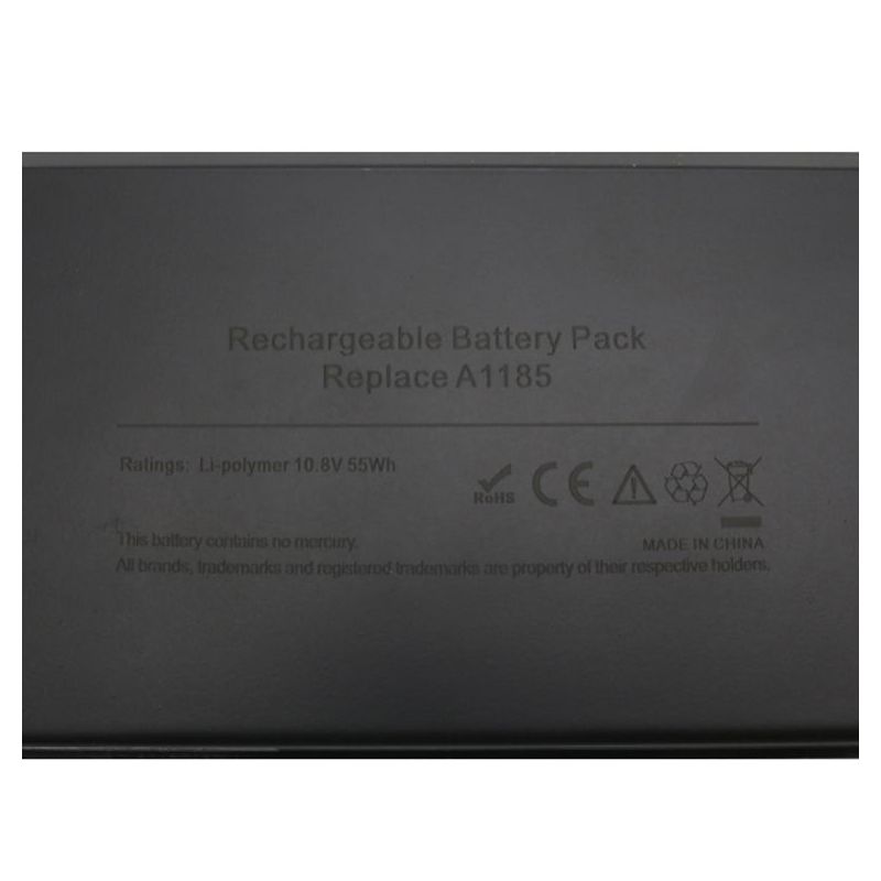 Baterija laptop Apple A1185 MacBook 13in 10.8V-5600mAh crna HQ