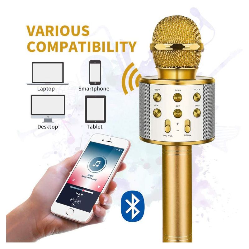 Bluetooth mikrofon zlatni