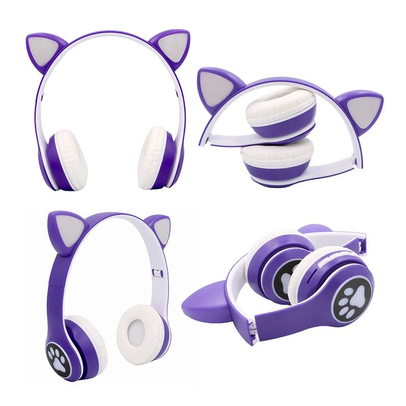 Bluetooth slusalice Cat Ear ljubicaste