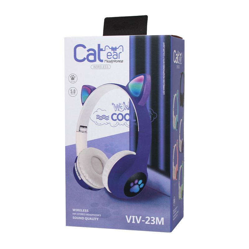Bluetooth slusalice Cat Ear ljubicaste