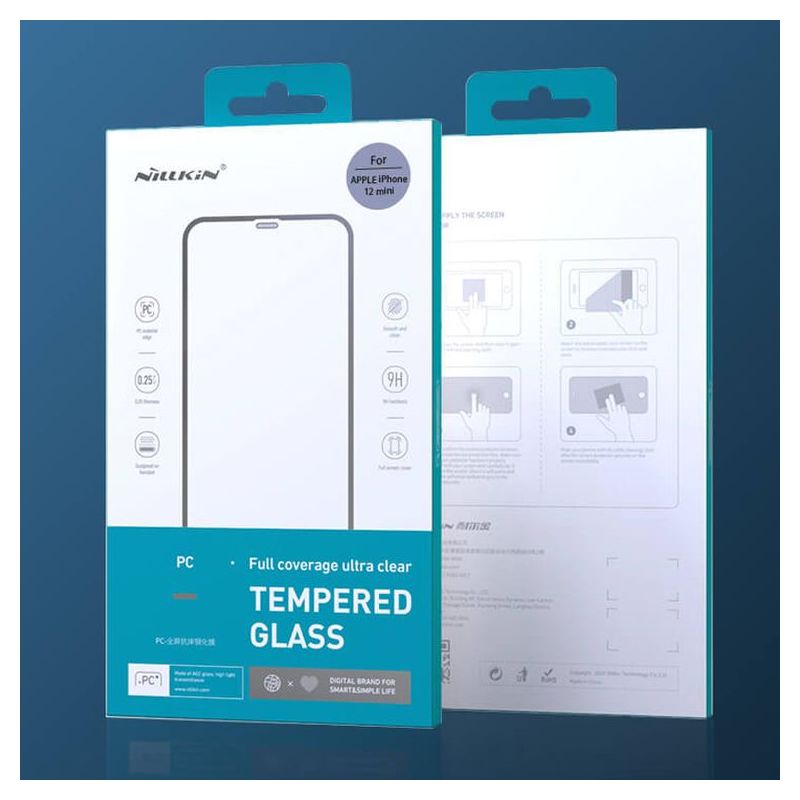 Folija za zastitu ekrana GLASS Nillkin za iPhone 12 Mini (5.4) PC Shatterproof crna