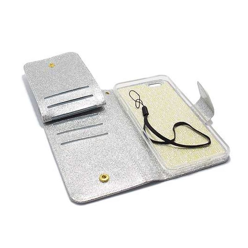 Futrola BI FOLD GLITTER za Iphone 6 Plus srebrna