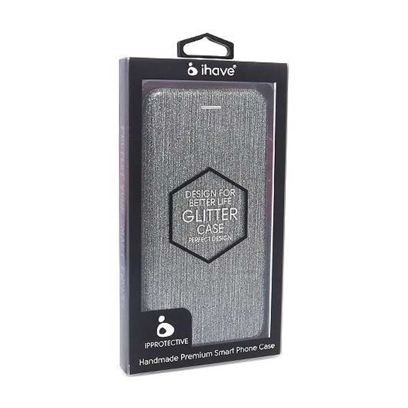 Futrola BI FOLD Ihave Glitter za Samsung A920F Galaxy A9 2018 srebrna