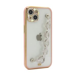 Futrola Diamonds and Crystals za iPhone 13 (6.1) roze