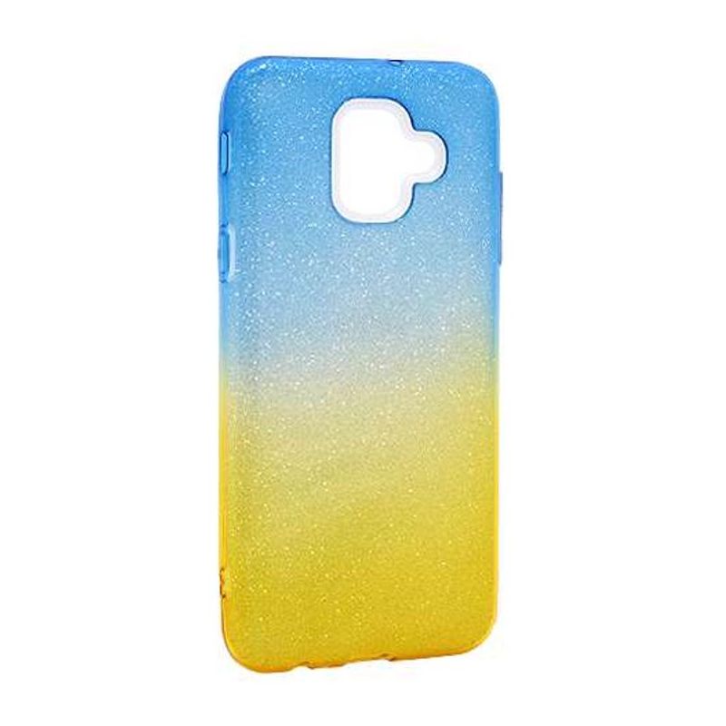 Futrola DOUBLE GLITTER za Samsung A600F Galaxy A6 2018 plavo/zlatna