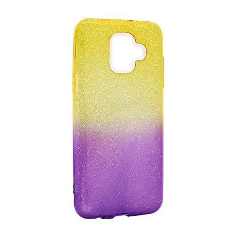 Futrola DOUBLE GLITTER za Samsung A600F Galaxy A6 2018 zlatno/ljubicasta