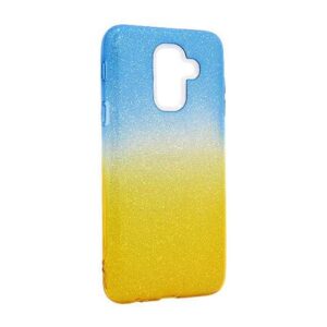 Futrola DOUBLE GLITTER za Samsung A605G Galaxy A6 Plus 2018 plavo/zlatna