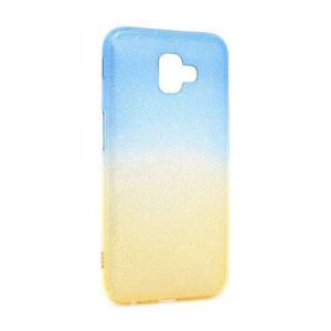 Futrola DOUBLE GLITTER za Samsung J610F Galaxy J6 Plus plavo/zlatna