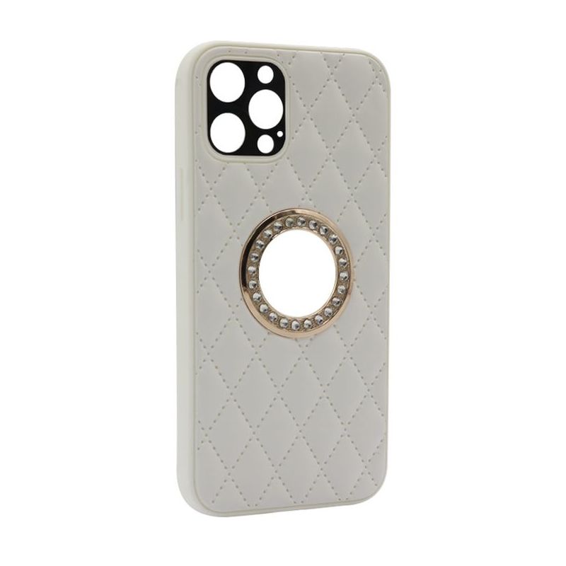 Futrola Glass Crystals za iPhone 12 Pro (6.1) bela
