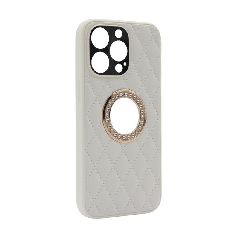 Futrola Glass Crystals za iPhone 13 Pro (6.1) bela