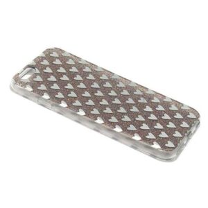 Futrola GLITTER HEART za Iphone 6G/6S srebrna