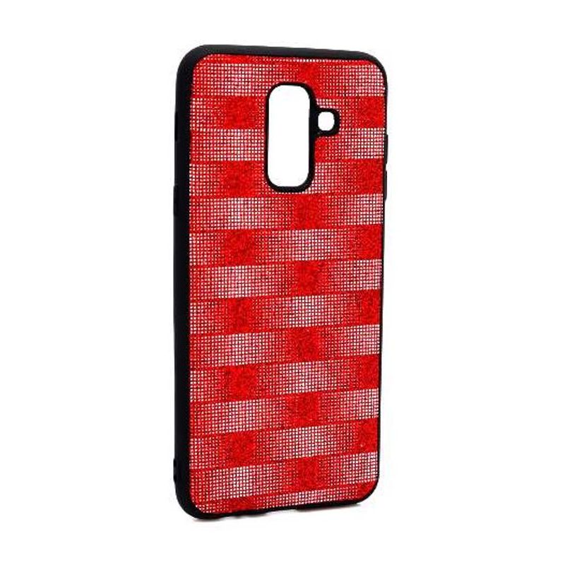 Futrola Glitter Plaid za Samsung A605G Galaxy A6 Plus 2018 crvena