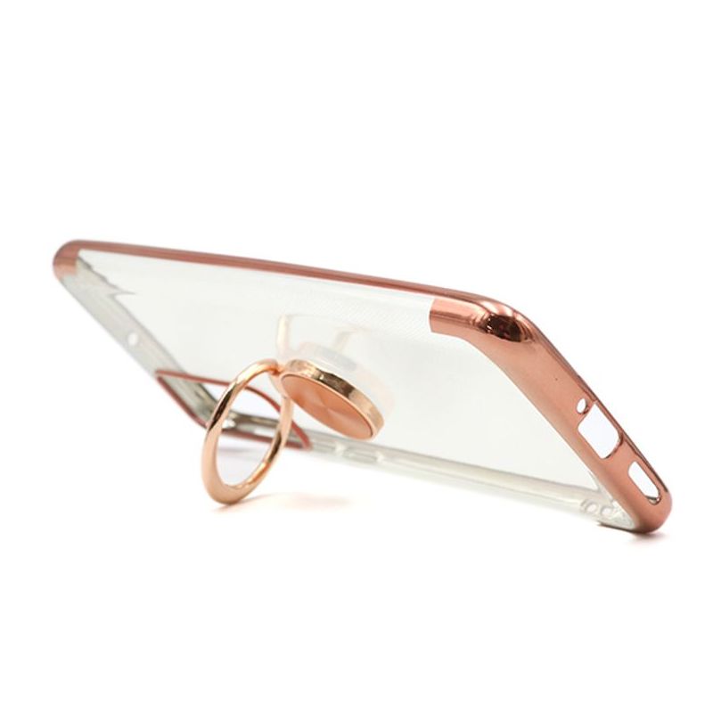 Futrola MAGNETIC RING CLEAR za Huawei P40 roze