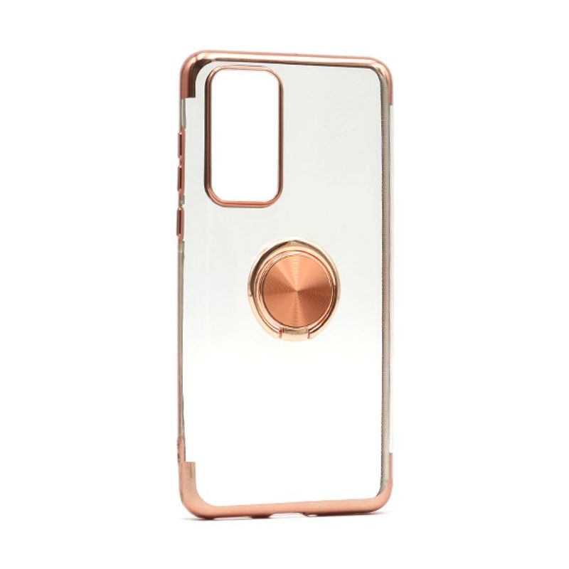 Futrola MAGNETIC RING CLEAR za Huawei P40 roze