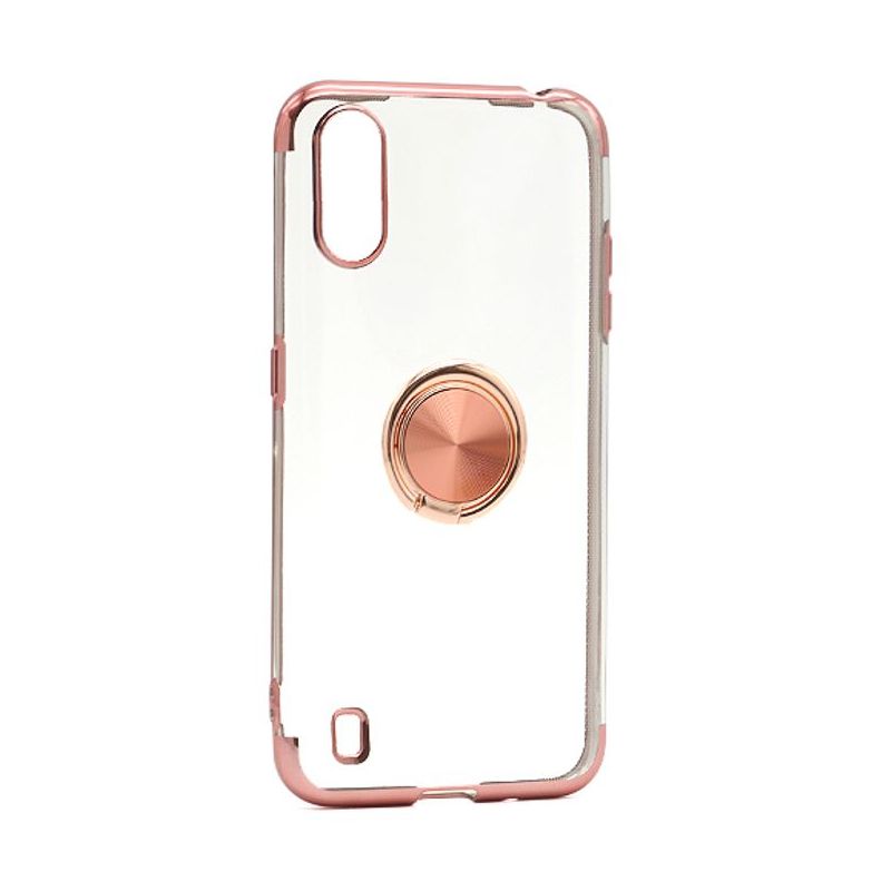 Futrola MAGNETIC RING CLEAR za Samsung A015F Galaxy A01 roze