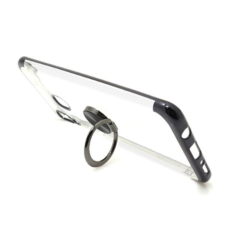 Futrola MAGNETIC RING CLEAR za Samsung A205F/A305F/M107F Galaxy A20/A30/M10s crna