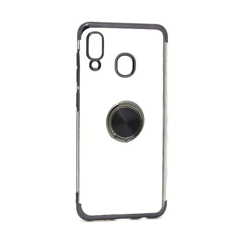 Futrola MAGNETIC RING CLEAR za Samsung A205F/A305F/M107F Galaxy A20/A30/M10s crna