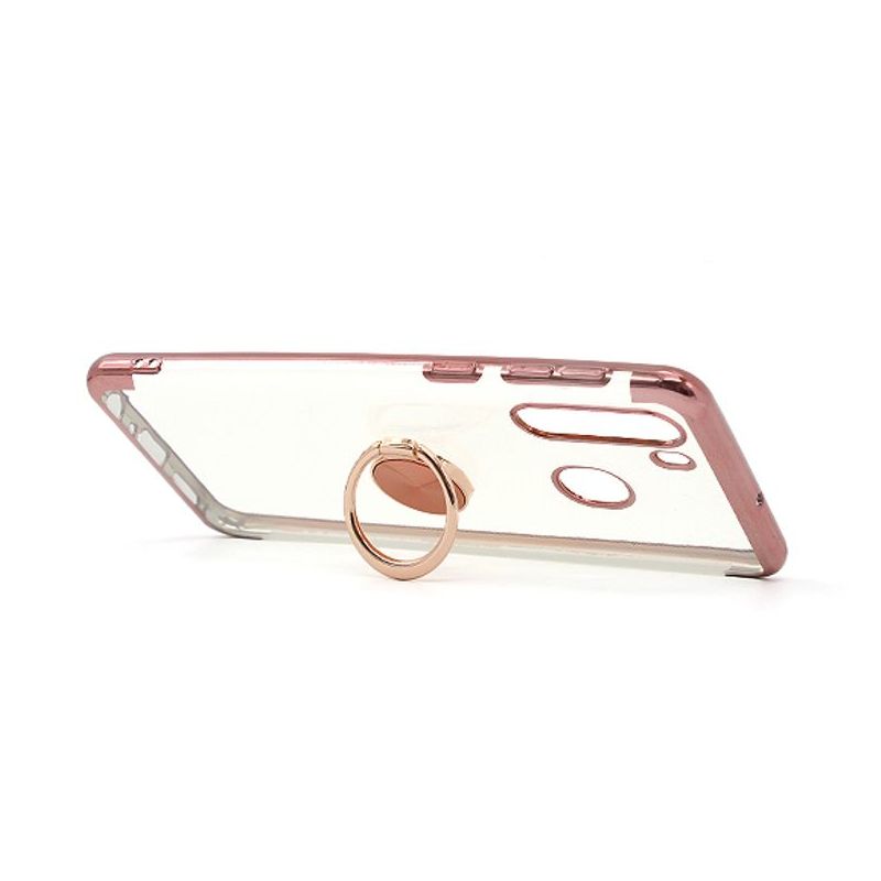 Futrola MAGNETIC RING CLEAR za Samsung A215F Galaxy A21 roze