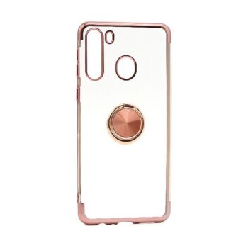 Futrola MAGNETIC RING CLEAR za Samsung A215F Galaxy A21 roze