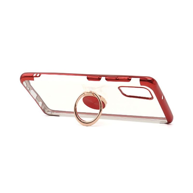 Futrola MAGNETIC RING CLEAR za Samsung A415F Galaxy A41 crvena