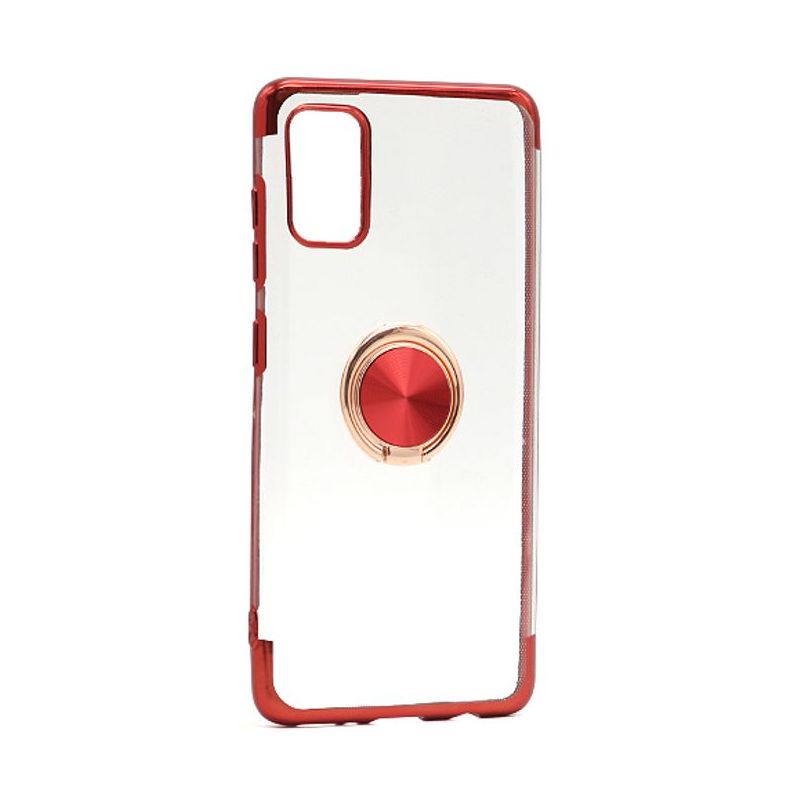 Futrola MAGNETIC RING CLEAR za Samsung A415F Galaxy A41 crvena