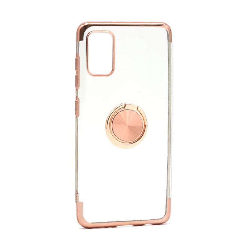 Futrola MAGNETIC RING CLEAR za Samsung A415F Galaxy A41 roze