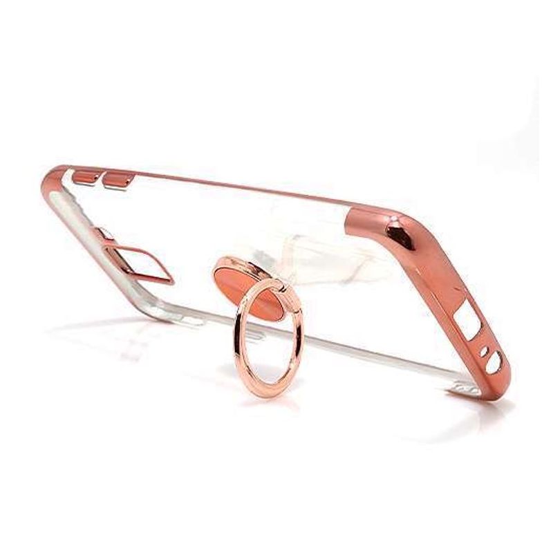 Futrola MAGNETIC RING CLEAR za Samsung J600F Galaxy J6 2018 roze