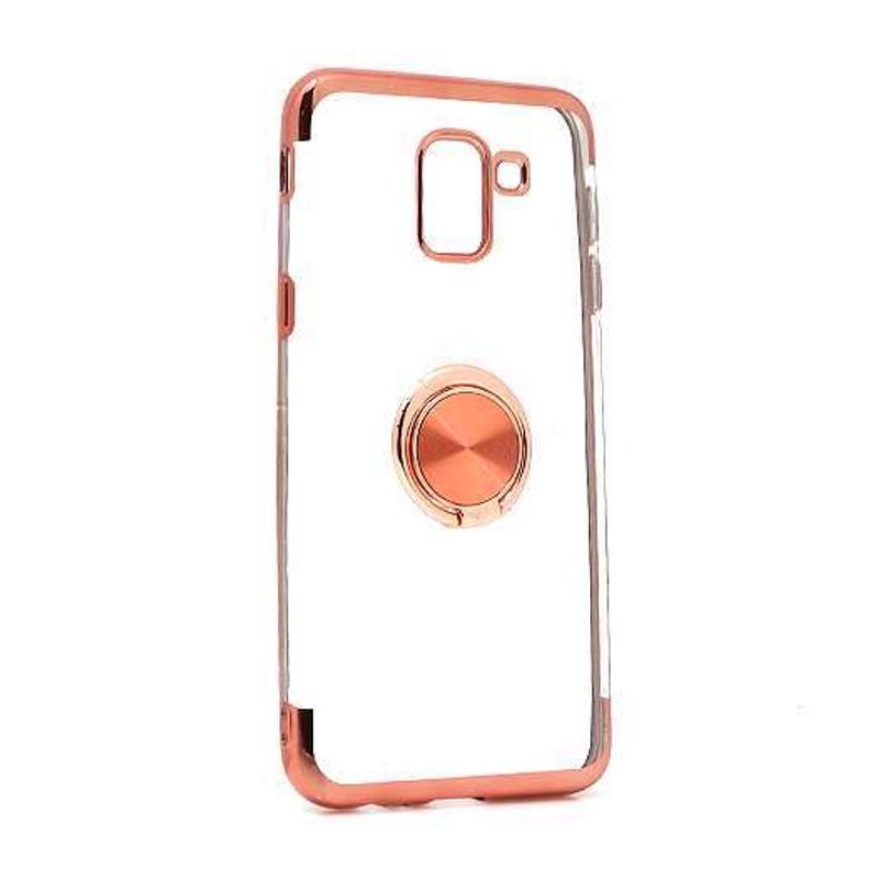 Futrola MAGNETIC RING CLEAR za Samsung J600F Galaxy J6 2018 roze