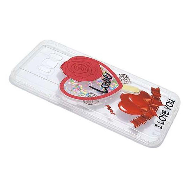 Futrola PVC LIQUID CLEAR za Samsung G955F Galaxy S8 Plus heart