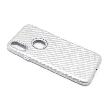 Futrola silikon CARBON za Iphone X srebrna