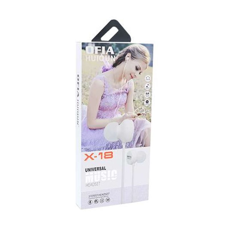 Handsfree slusalice OFIA univerzalne 3.5mm X-18 bele
