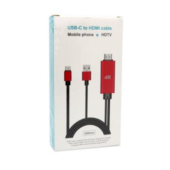 HDTV kabal Type C 1.8m crno-crveni